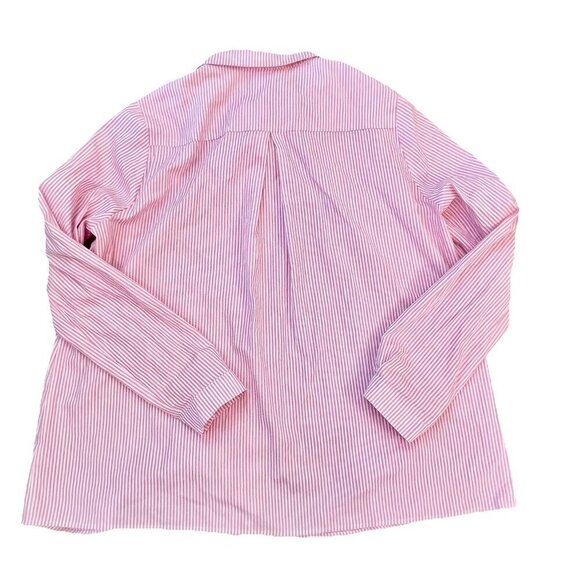 Princess Polly Chloe Button Down Poplin Shirt Long Sleeve Pink Stripe Size 12 - Picture 3 of 7
